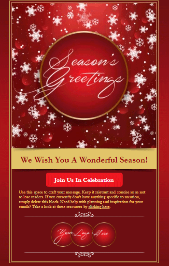 Seasons Greetings Red and Gold Animated Template Preview