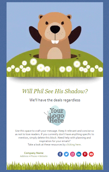 Groundhog Day Butterflies Animated Template Preview