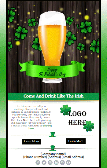 St. Patrick's Day Sparkle Animated Template Preview