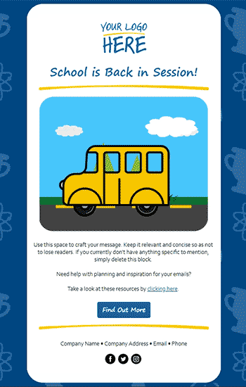 Back To School Bus Animated Template Preview