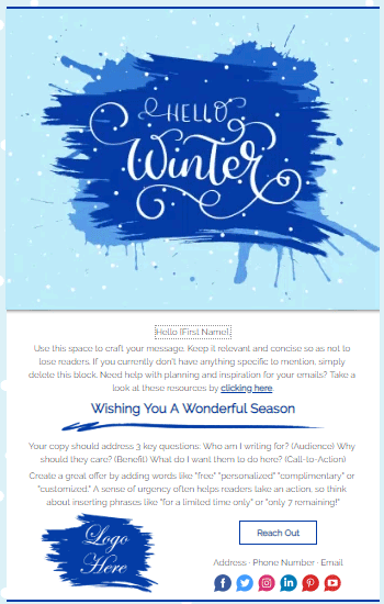 Hello Winter Animated Template Preview
