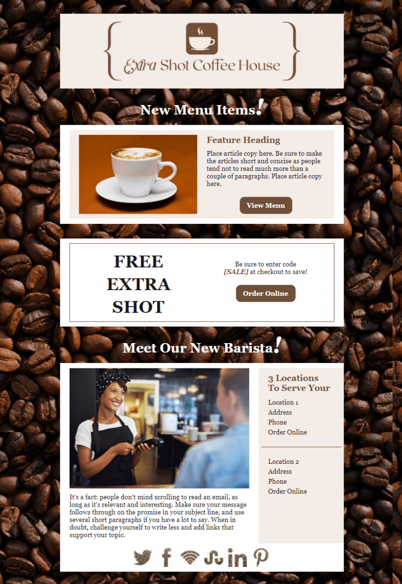 Extra Shot Coffee Premium Design