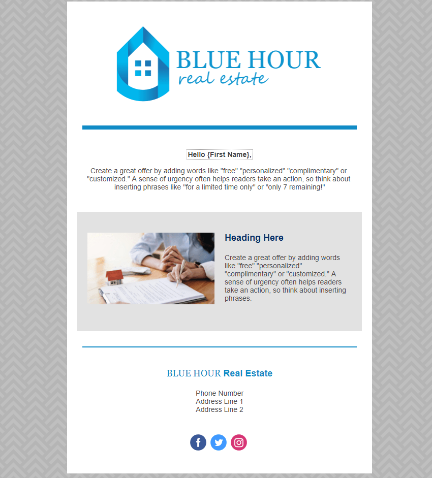 Real Estate In Product Template Example