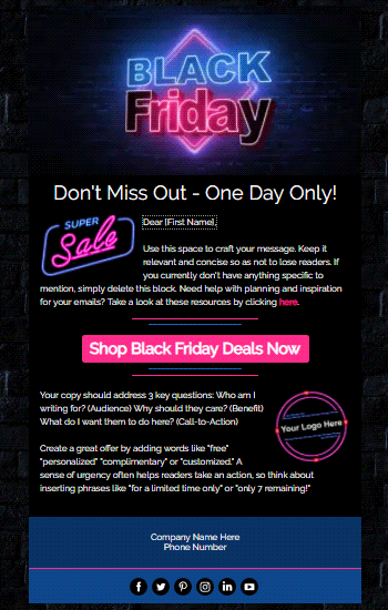 Black Friday Neon Animated Template Preview