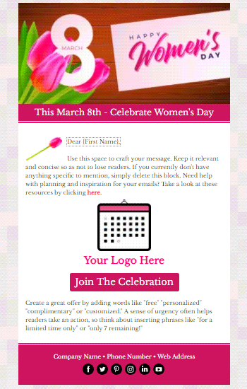 Women's Day Flowers Animated Template Preview