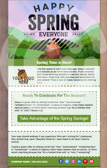 Happy Spring Squirrel Animated Template Preview