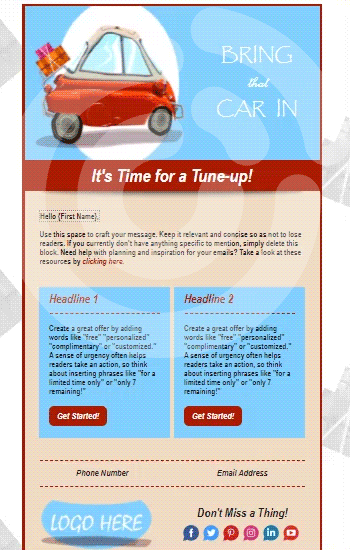 Bring That Car In Animated Template Preview