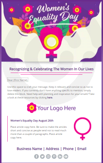 Celebrating Women's Equality Animated Template Preview