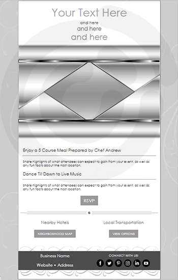 Brushed Silver Invitation Animated Template Preview