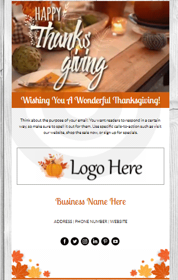 Thanksgiving Meal Animated Template Preview