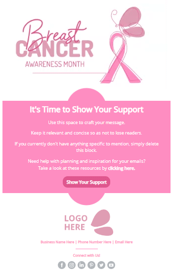 Breast Cancer Awareness Month Butterfly Animated Template