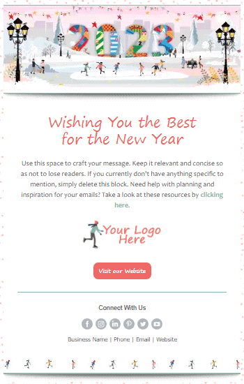 Ice Skating New Year Animated Template