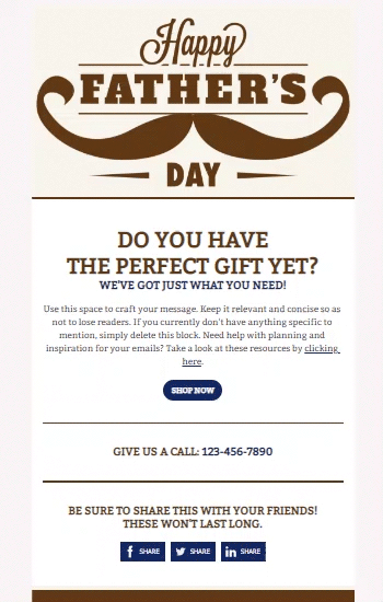 Father's Day Mustache Grow Animated Template Preview