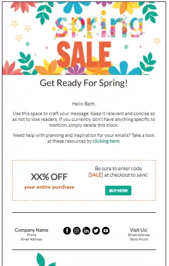 Spring Sale Flowers Animated Template Preview
