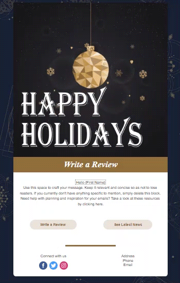 Golden Happy Holidays Animated Template Preview