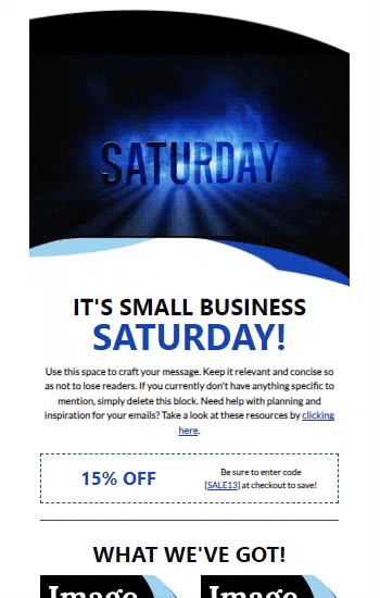 Small Business Saturday Blue Animated Template Preview