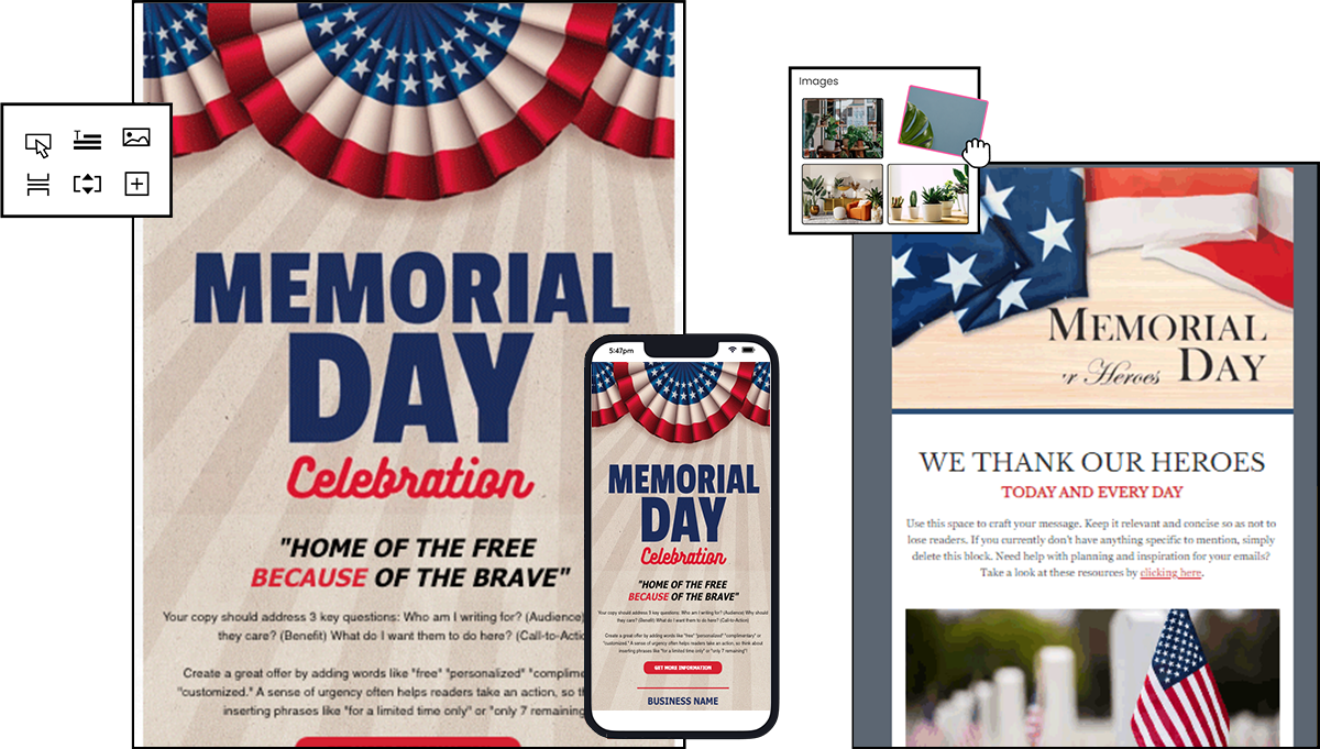 Memorial Day Home Page Template Previews