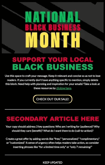 Black Business Month Animated Template Preview