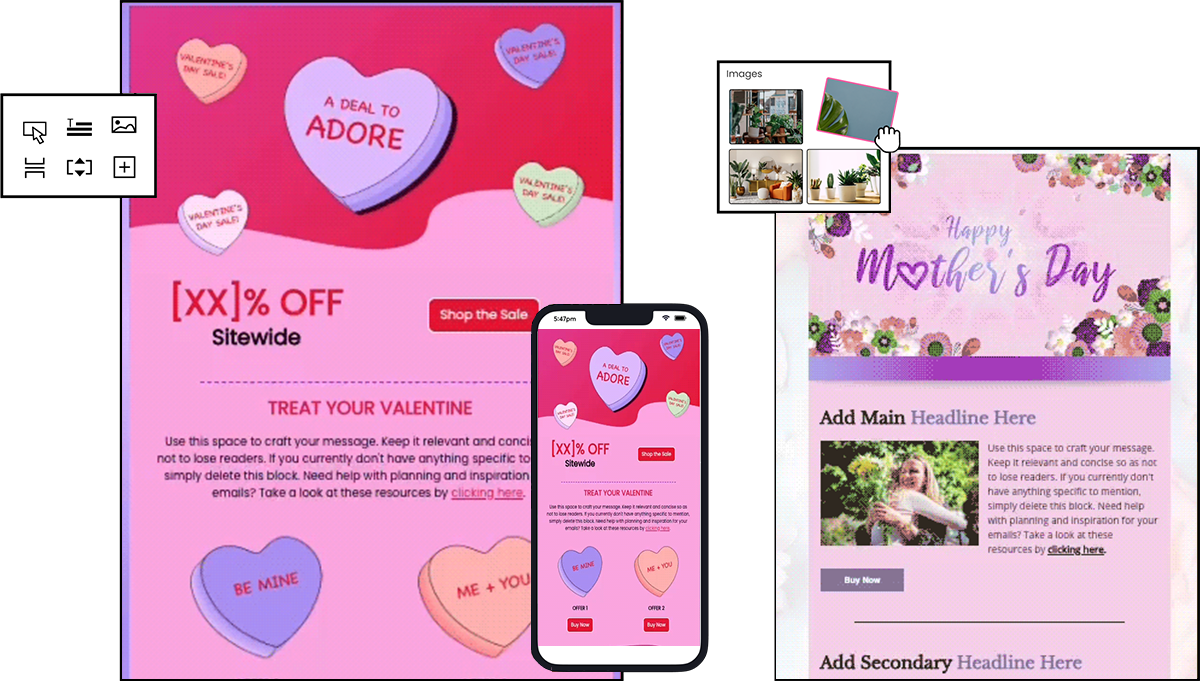 Mother's Day and Valentine's Day Template Previews