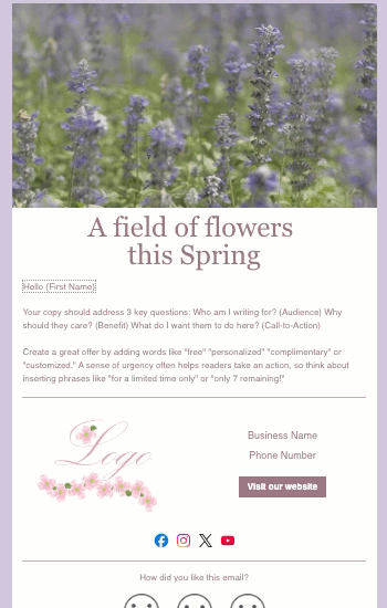 Purple Flower Field Animated Template Preview