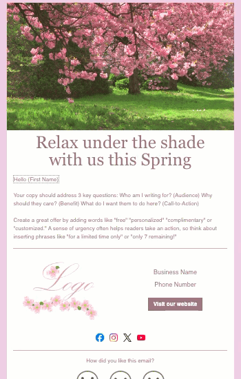 Pink Spring Tree Leaves Animated Template Preview