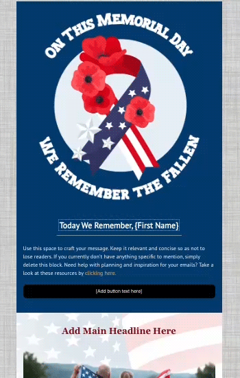Memorial Day Ribbons And Poppies Animated Template Preview